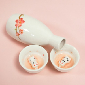 벚꽃냥 고양이 소주잔